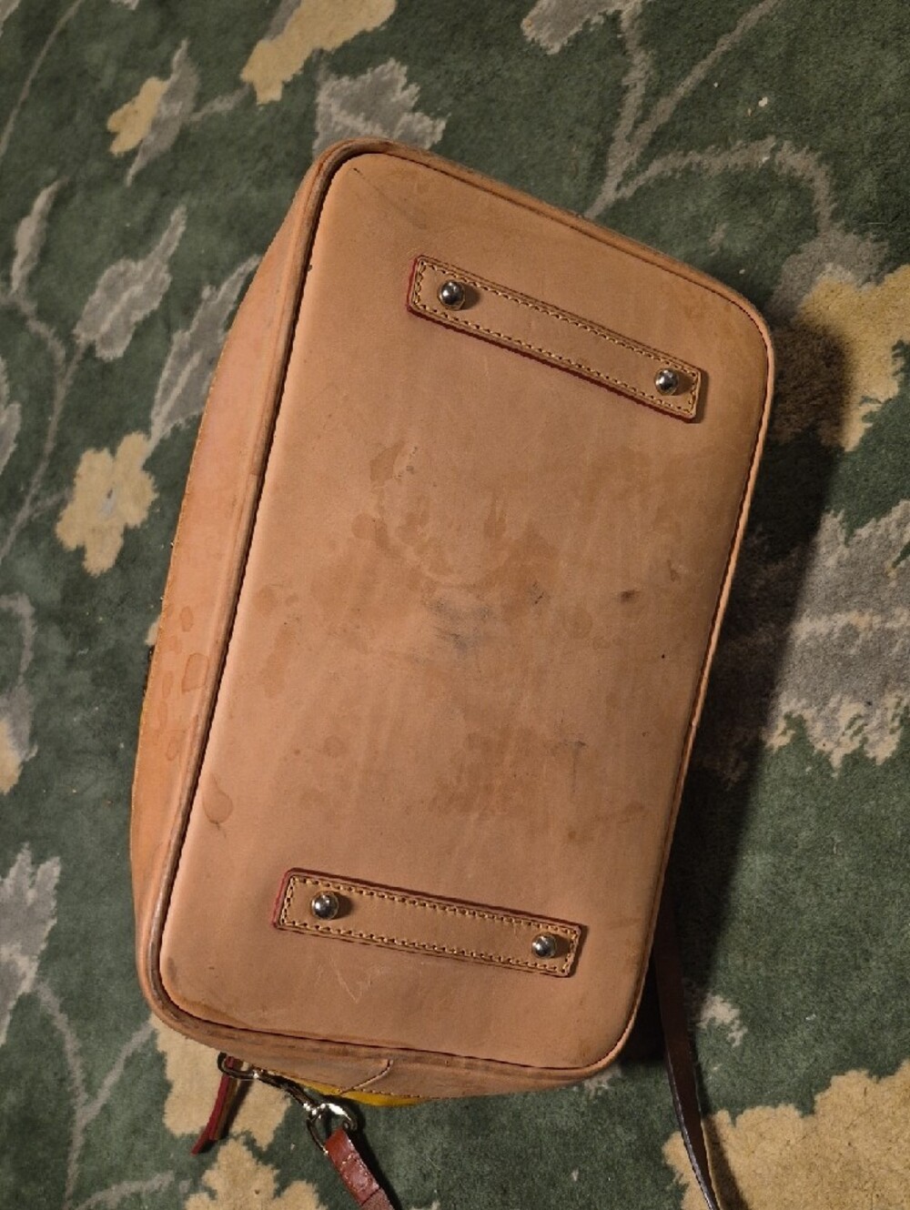 Dooney & Bourke Yellow Leather-Trim Satchel with Tan Handles - Picture 5 of 12